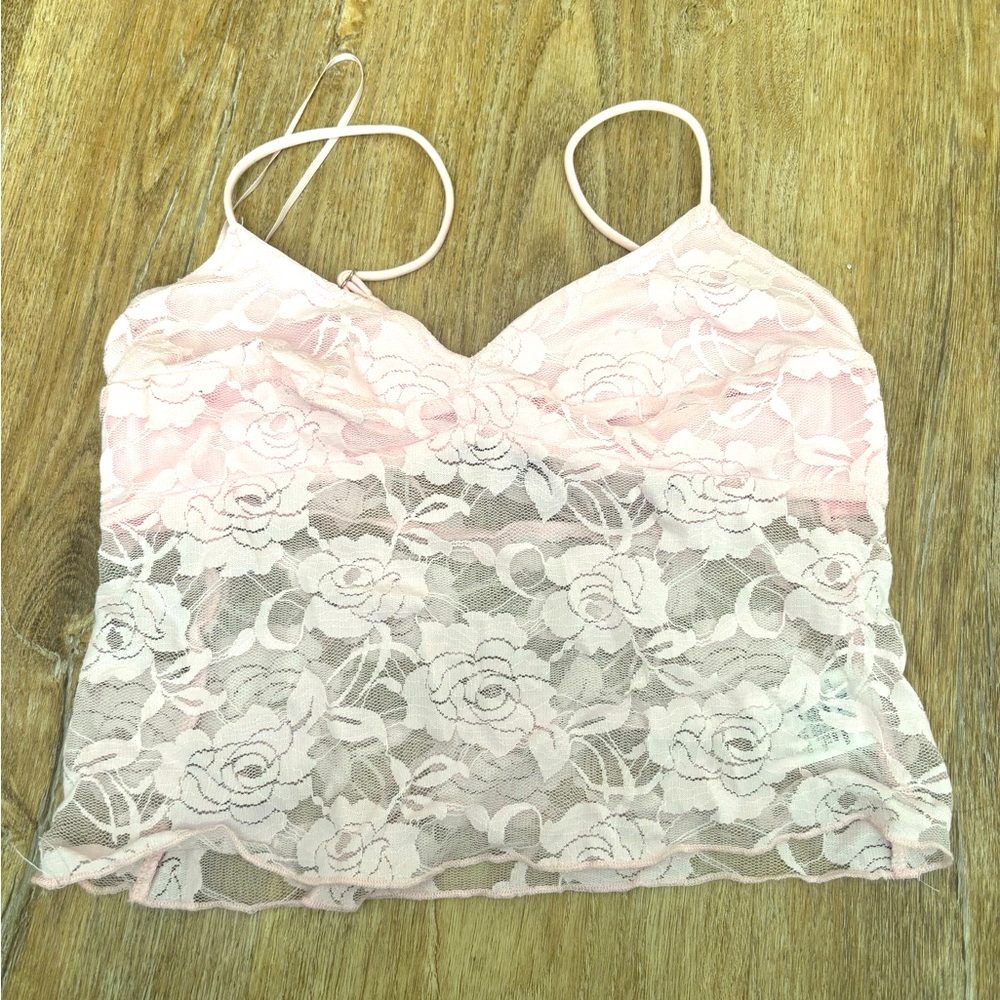 Gab & Kate lace detail cropped tank